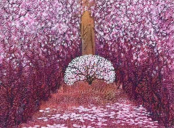 Dream Sakura Avenue — Japanese ink painting by Sou A Kou